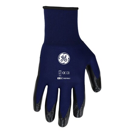 Nitrile Coated General Purpose Gloves, 13 Gauge, BLU/BLK, XL, 1/PR